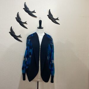 Vintage 80's Tony Lambert I. Magnin Oversized Wool Blend Cardigan Sweater - S
